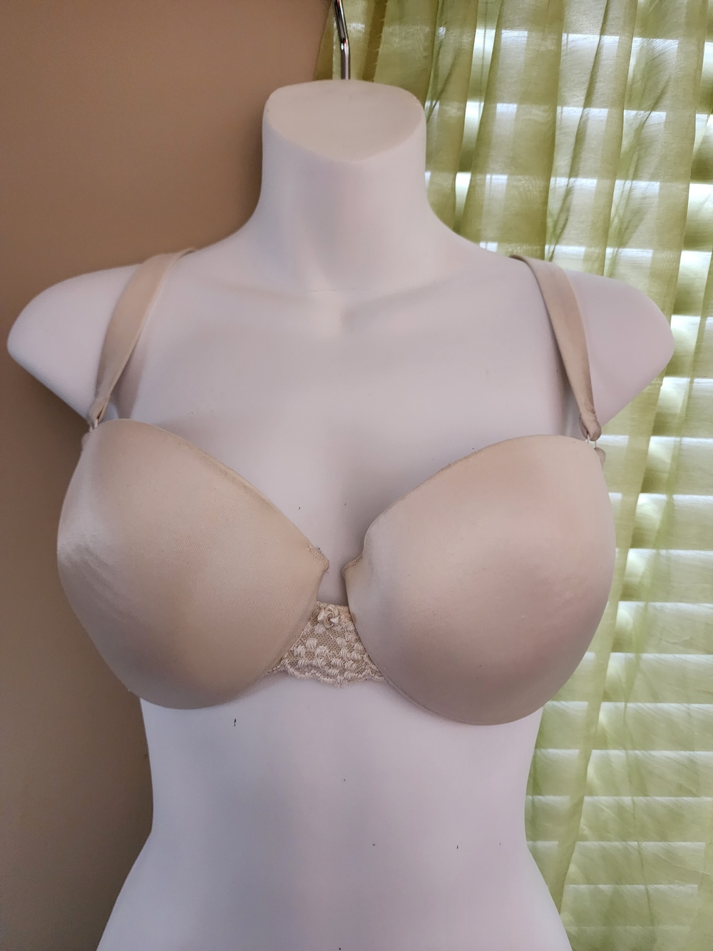 Cacique Nude Seamless T-Shirt Bra with Lace Trim 38C